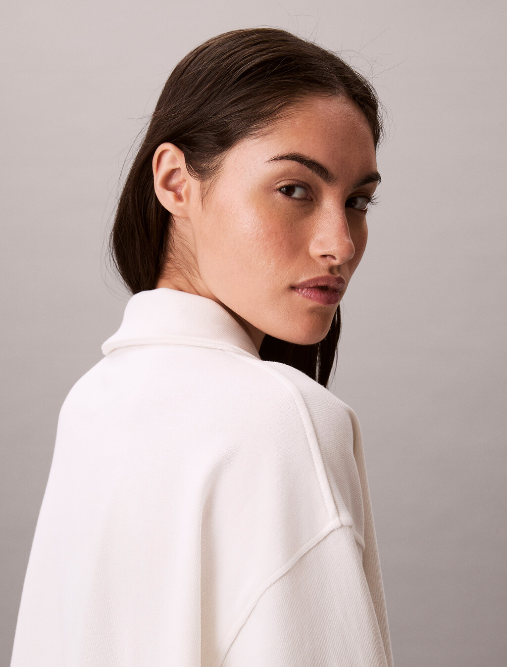 Cotton Heritage Logo Pyjama Top, Tofu, hi-res