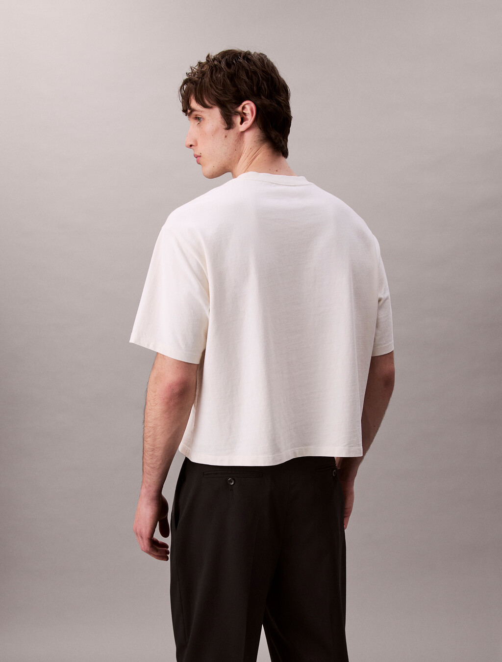 Monogram Logo Washed Relaxed Tee, Tofu, hi-res