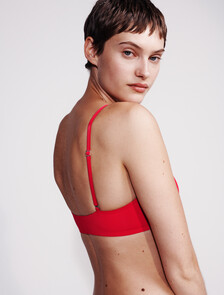 Minimalist Micro Lightly Lined Demi Bra, Chinese Red, hi-res