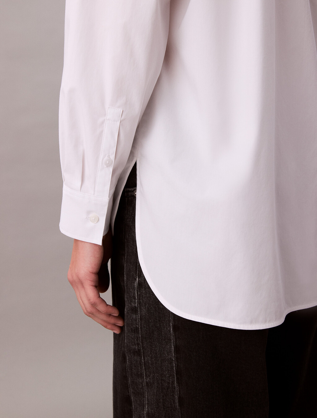 府綢寬鬆襯衫, Brilliant White, hi-res