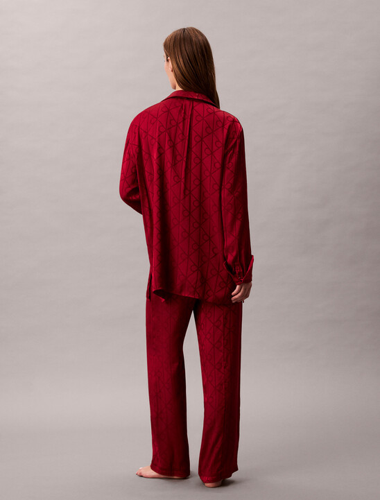 Satin Sheen Print Pyjama Shirt