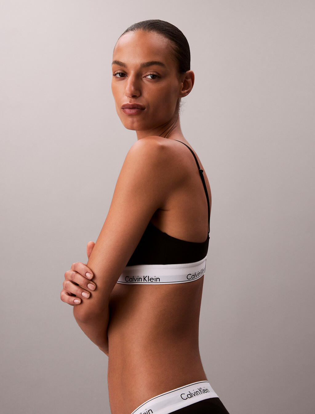 Icon Cotton Lightly Lined 三角罩杯內衣, BLACK, hi-res