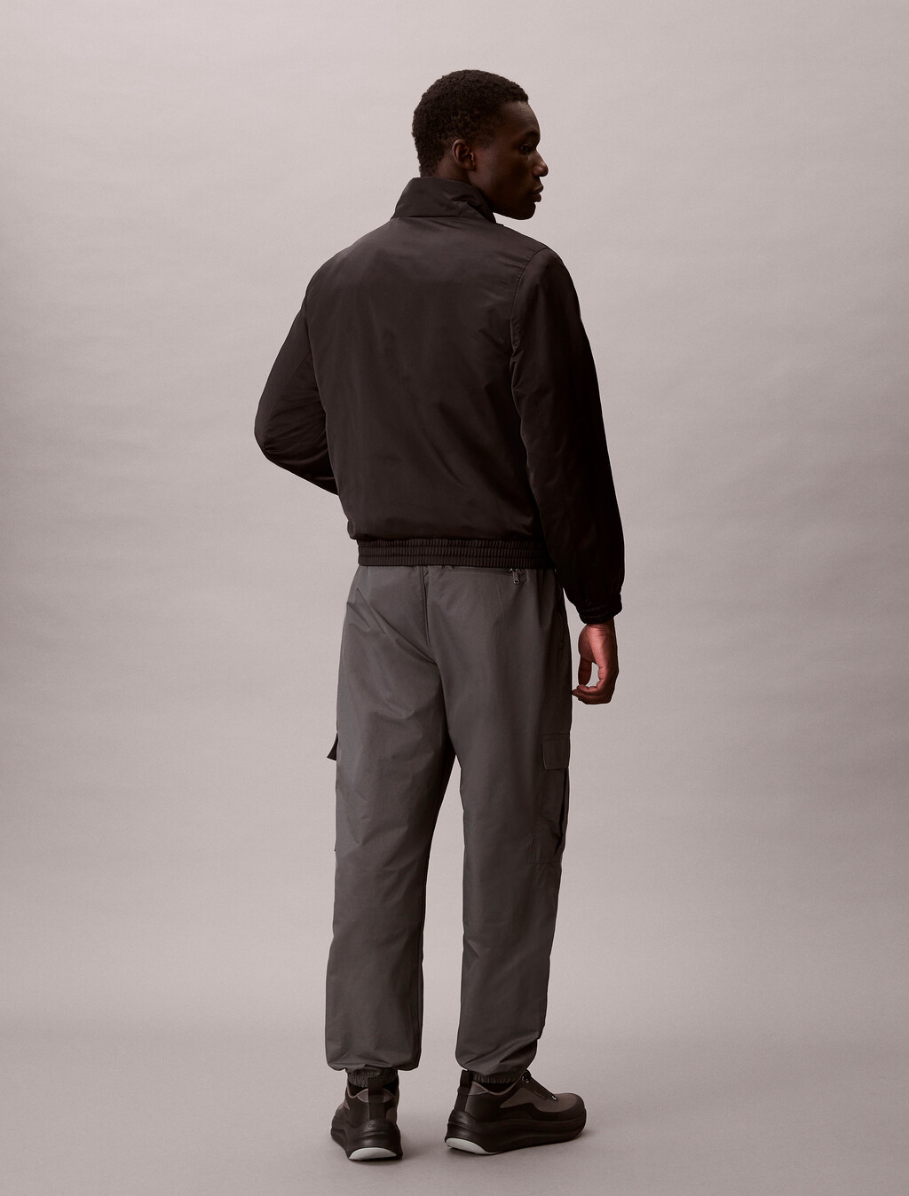 Nylon Straight Cargo Jogger, Dark Grey, hi-res