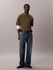 Calvin Logo Crew Neck Tee, Olive Night, hi-res