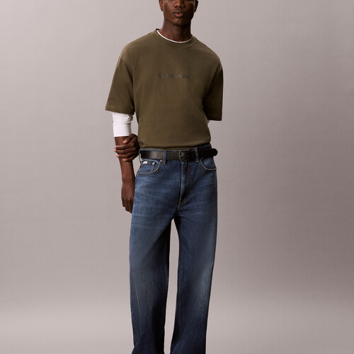 Calvin Logo 圓領上衣 Olive Night