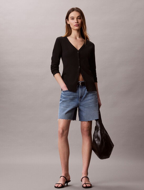 Slim Ribbed Cotton Cardigan