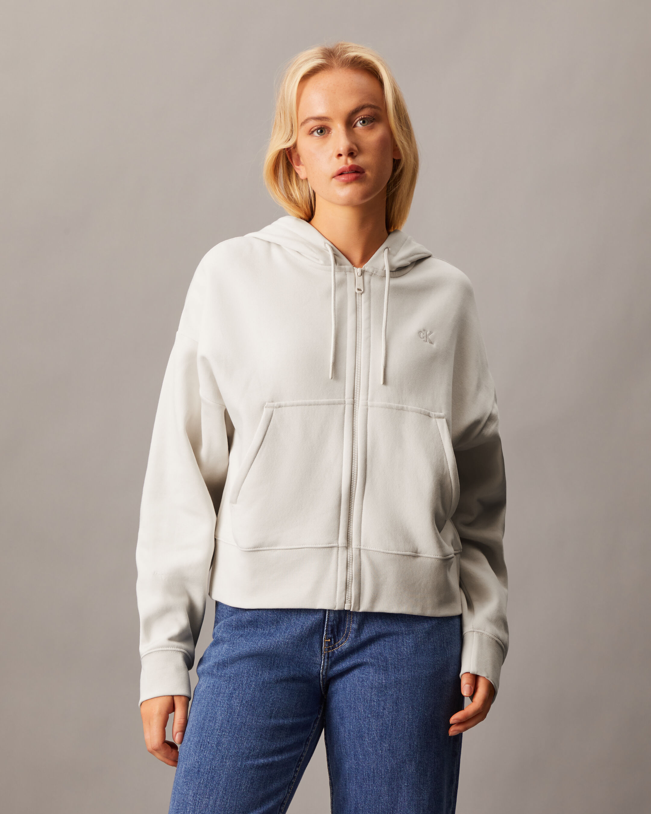 Calvin klein logo zip hoodie online