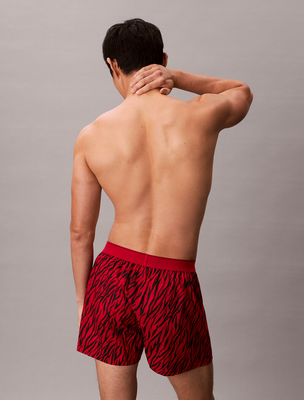 CK X Cotton Monogram Slim Boxer, PAINTED TIGER RED GALA, hi-res
