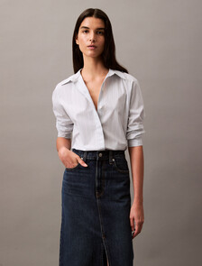 Stripe Poplin Button-Down Shirt, CSW24F_P014_1_Plein Air (Wide Stripe), hi-res