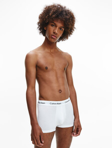 Cotton Stretch 3 Pack Low Rise Trunk, White/ Pyro Blue /Red Ginger, hi-res