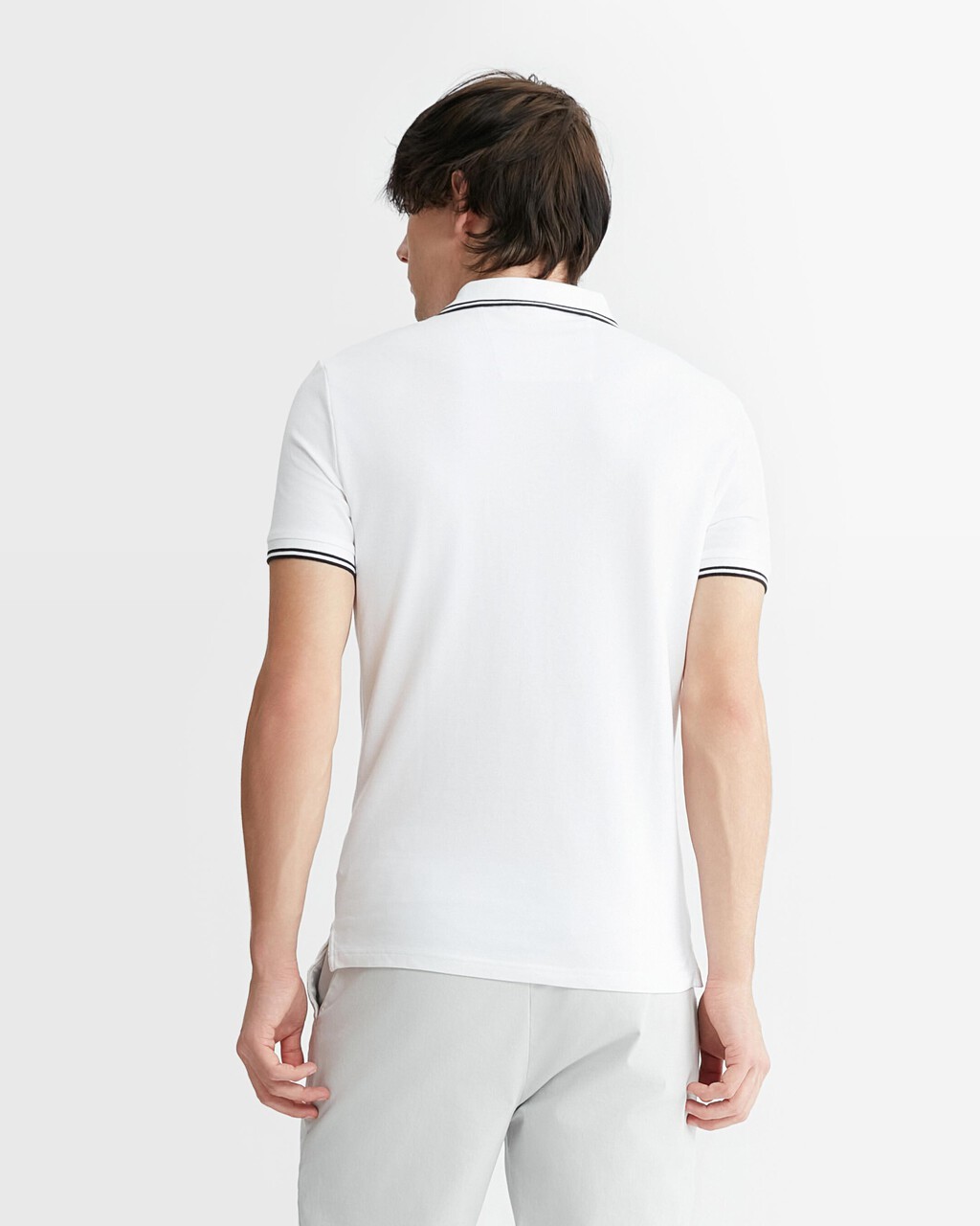 Monologo Slim Tipped Polo, Bright White, hi-res