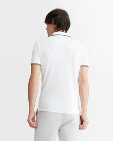 Monologo 標誌修身飾邊 Polo 衫, Bright White, hi-res
