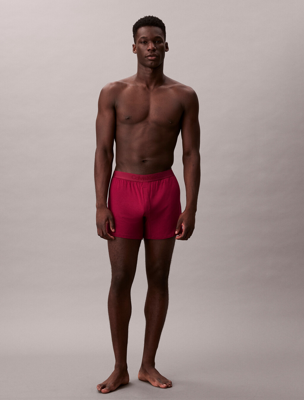 超柔莫代爾修身四角內褲, Beet Red, hi-res