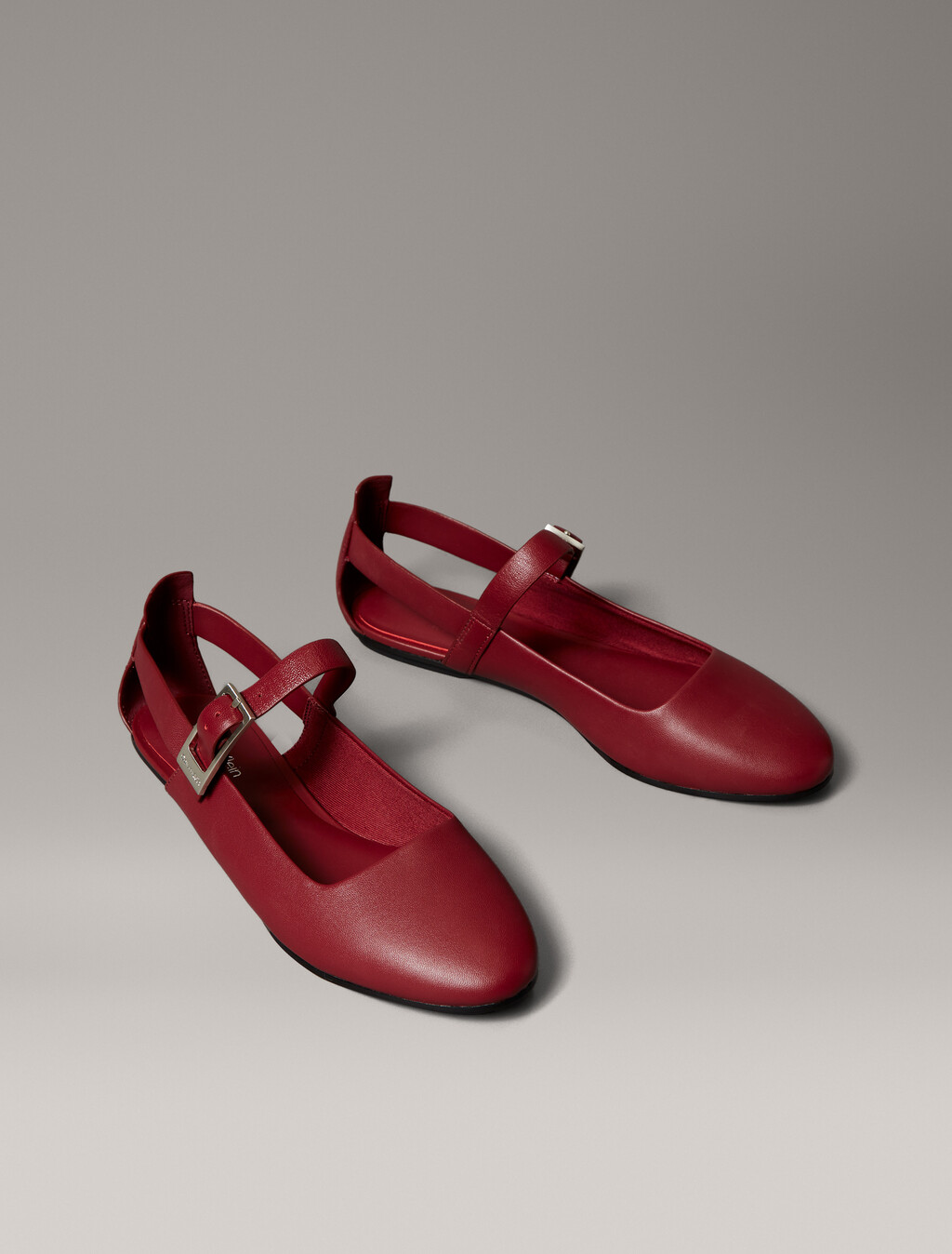 Leather Airfit® Cushioned Ballerinas, New Maroon, hi-res