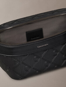 Embossed Emblem Logo Bum Bag, Black, hi-res