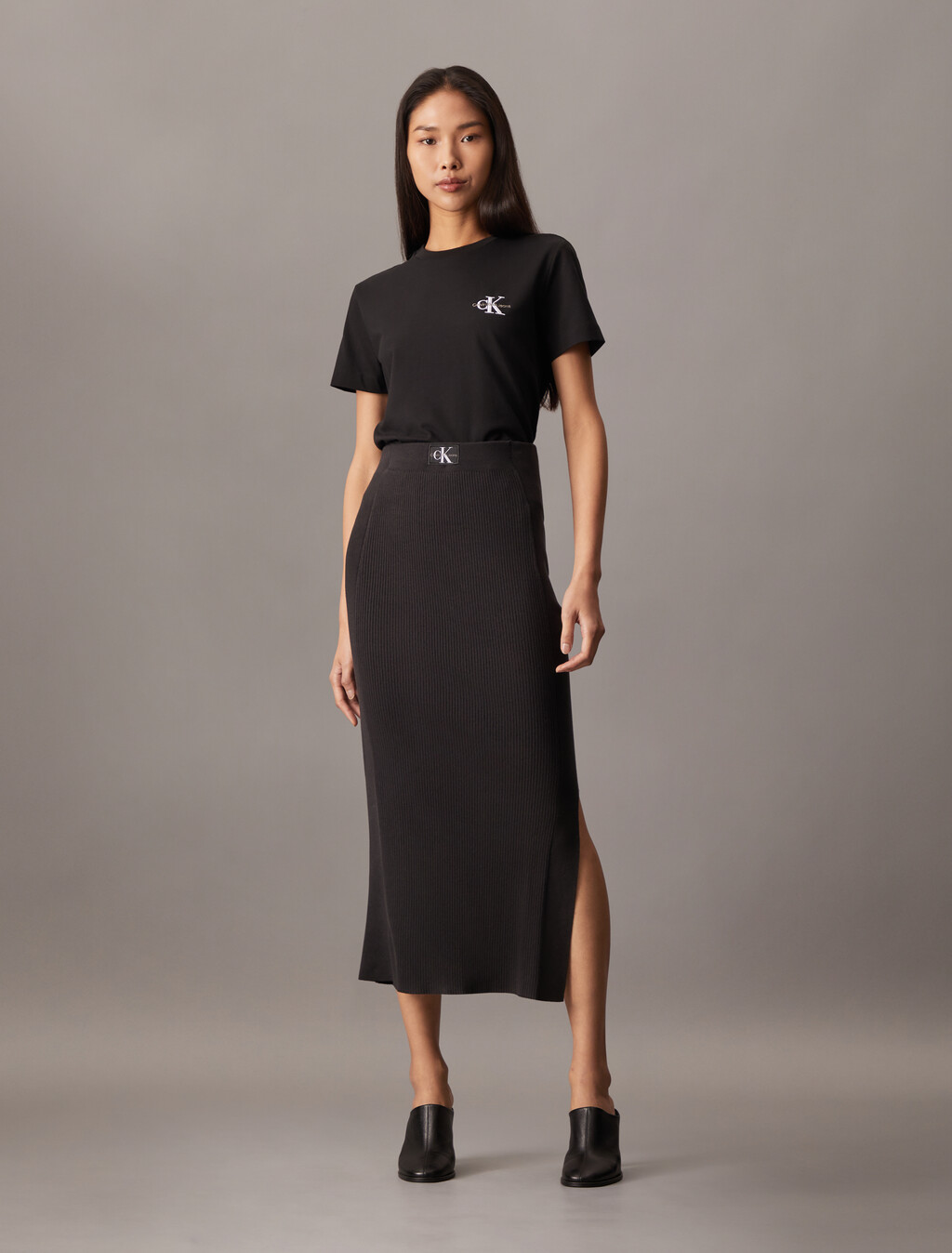 Core Monogram Embroidery Tee, Ck Black, hi-res