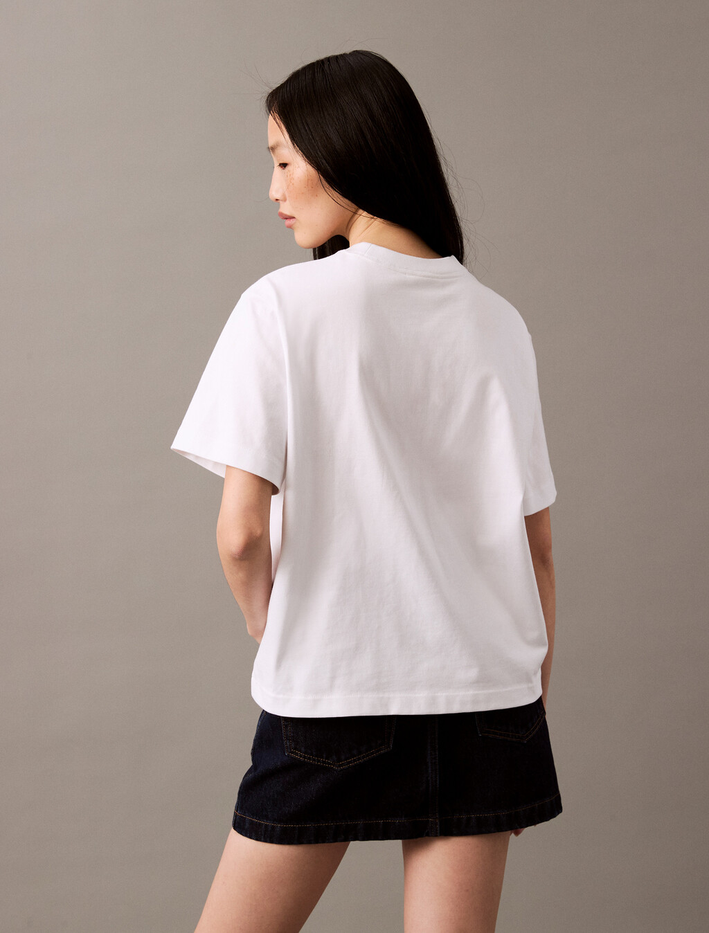 經典標誌寬鬆圓領 T 恤, Brilliant White, hi-res