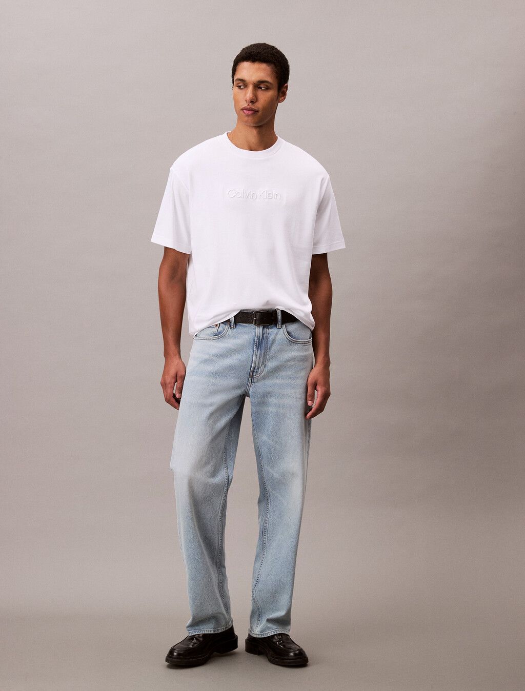Calvin Klein 標誌 T 恤, Bright White, hi-res