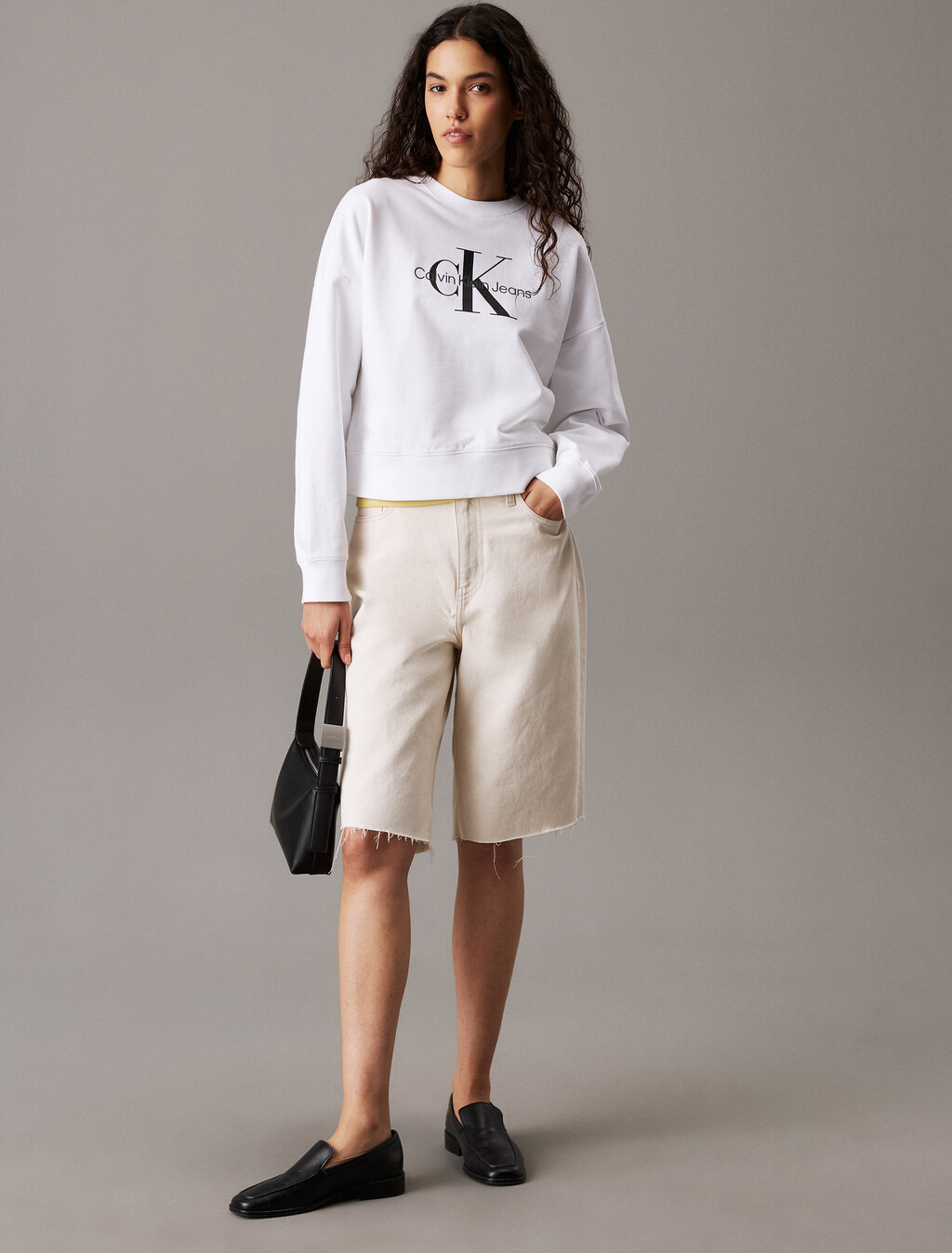 Monogram 短版運動衫, Brilliant White, hi-res