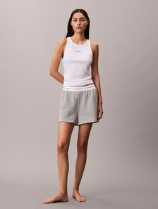 背心 - Cotton Stretch Rib, Classic White, hi-res