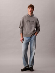 經典標誌毛圈布連帽運動衫, Medium Grey Heather, hi-res