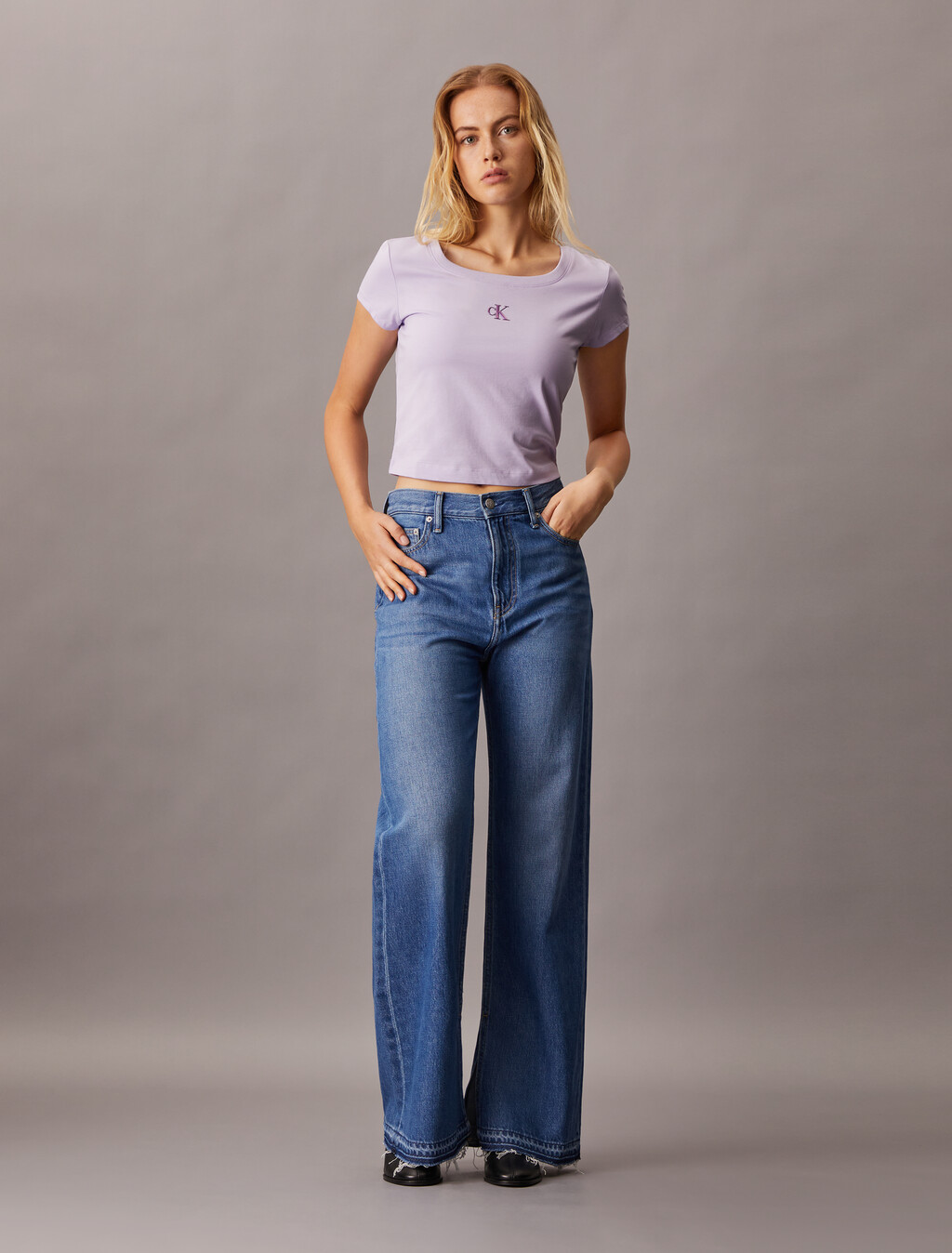 Cooling Square Neck Baby Fit T-Shirt, Pastel Lilac, hi-res