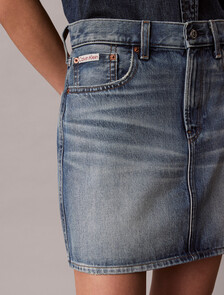 Denim Mini Skirt, BASSET BLUE, hi-res