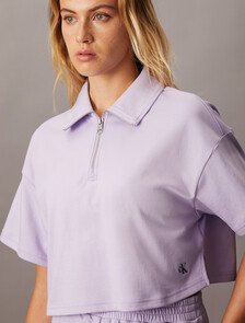 Cooling Half Zip Polo, Pastel Lilac, hi-res
