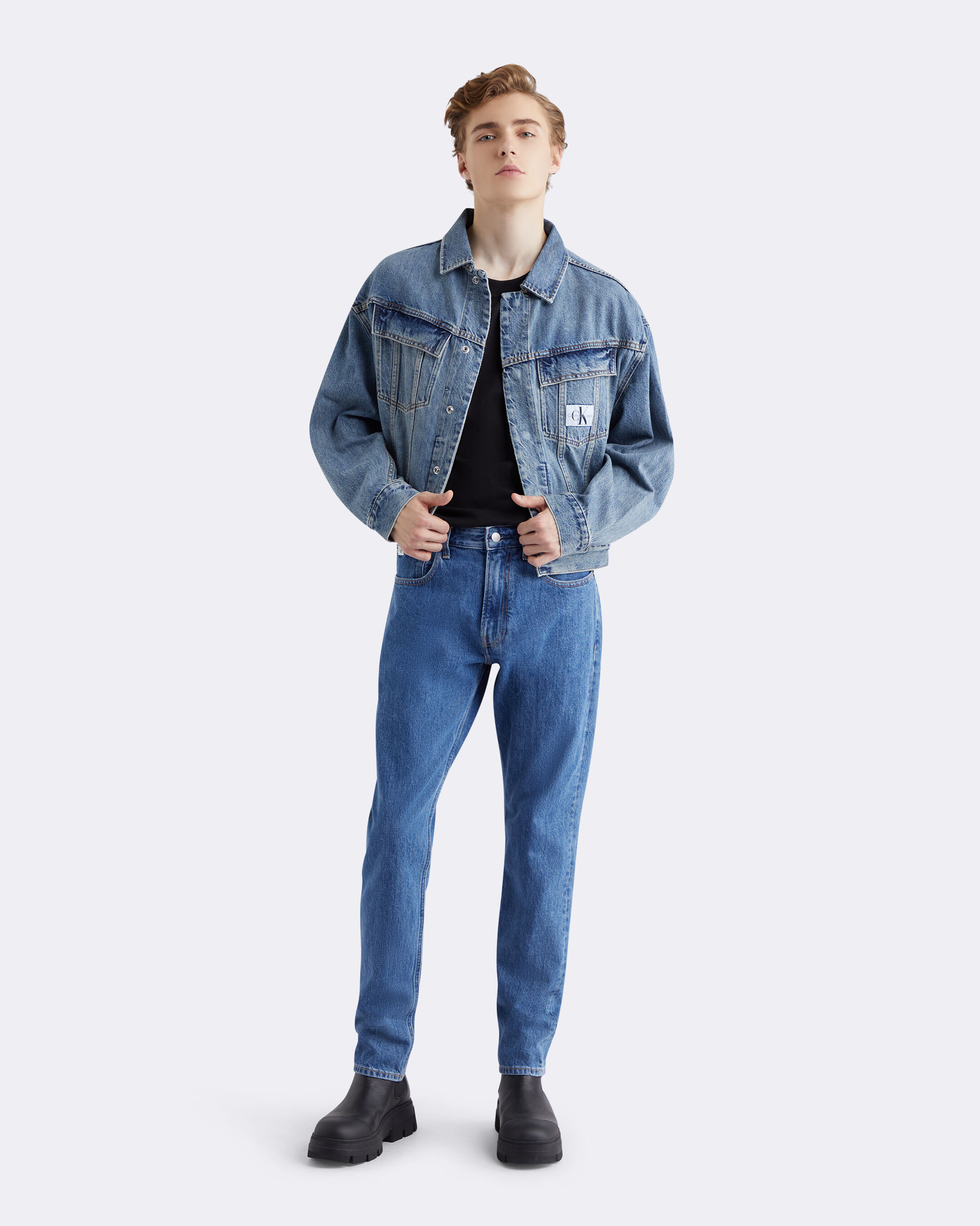Calvin klein red new arrivals denim jacket