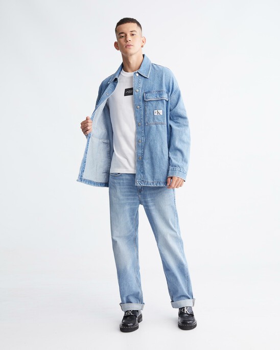 Boxy Utility Denim Shirt Jacket