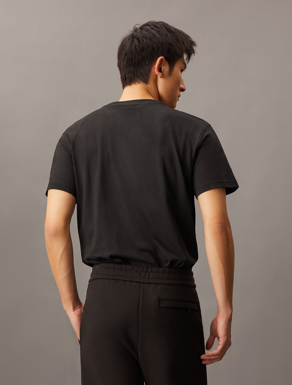 Flocked Monogram Tee, Ck Black, hi-res