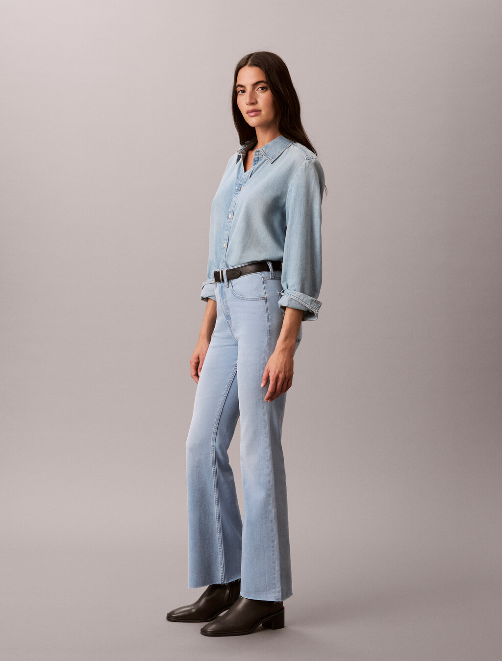 37.5 亞洲版型高腰喇叭牛仔褲, DENIM LIGHT A, hi-res