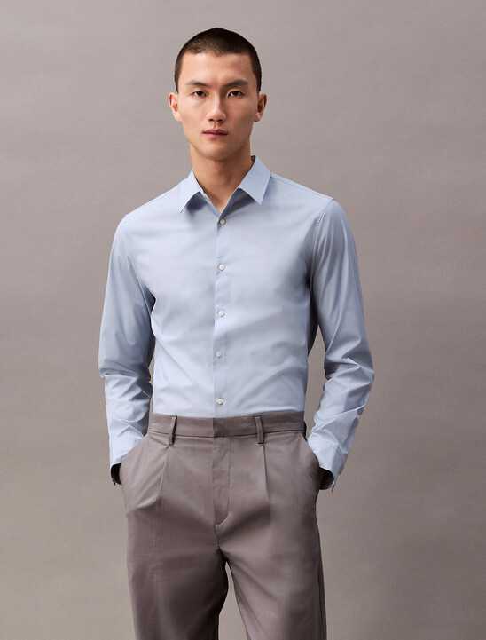 Supima Stretch Cotton Slim Button-Down Shirt