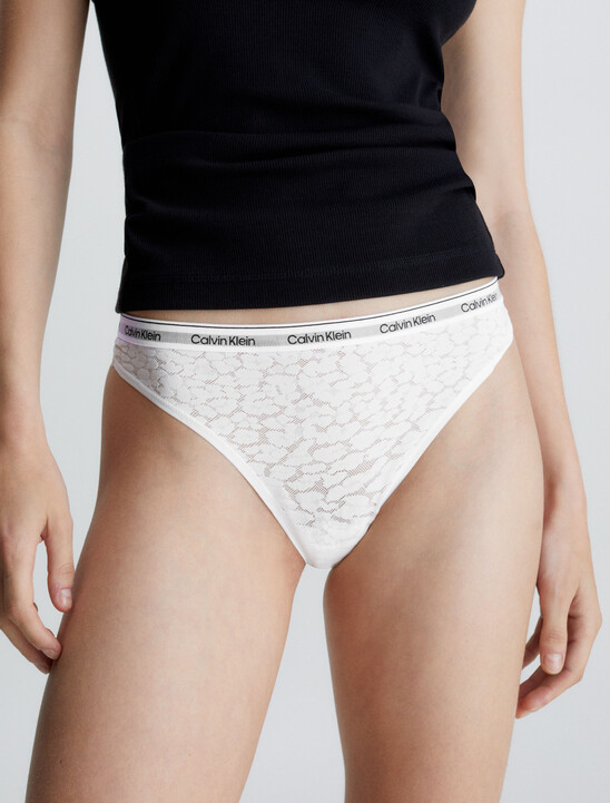Lace High Leg Thong