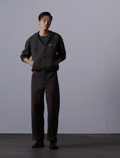 Jung Kook for Calvin Klein 毛圈寬鬆連帽外套, Peat, hi-res