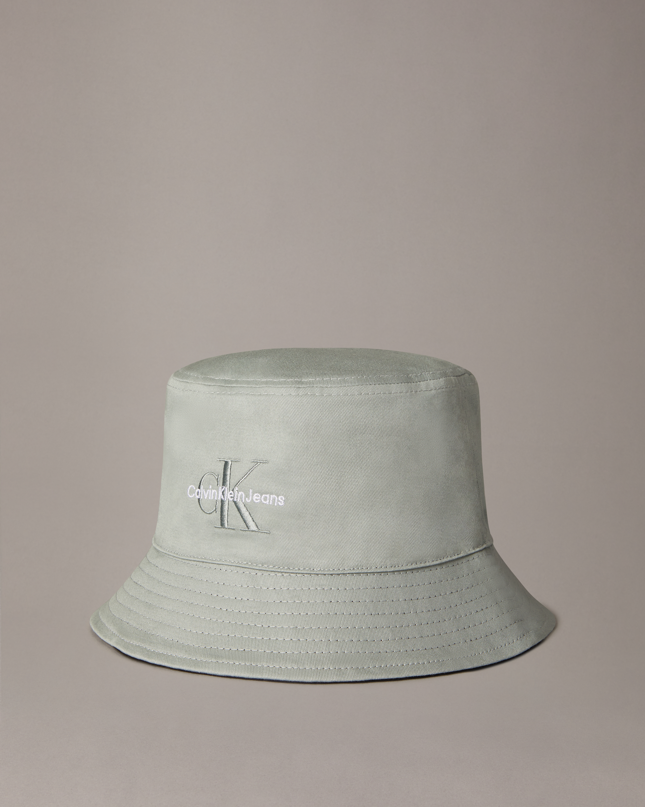 Monogram Twill Cotton Bucket Hat, Slate Gray/Black, hi-res