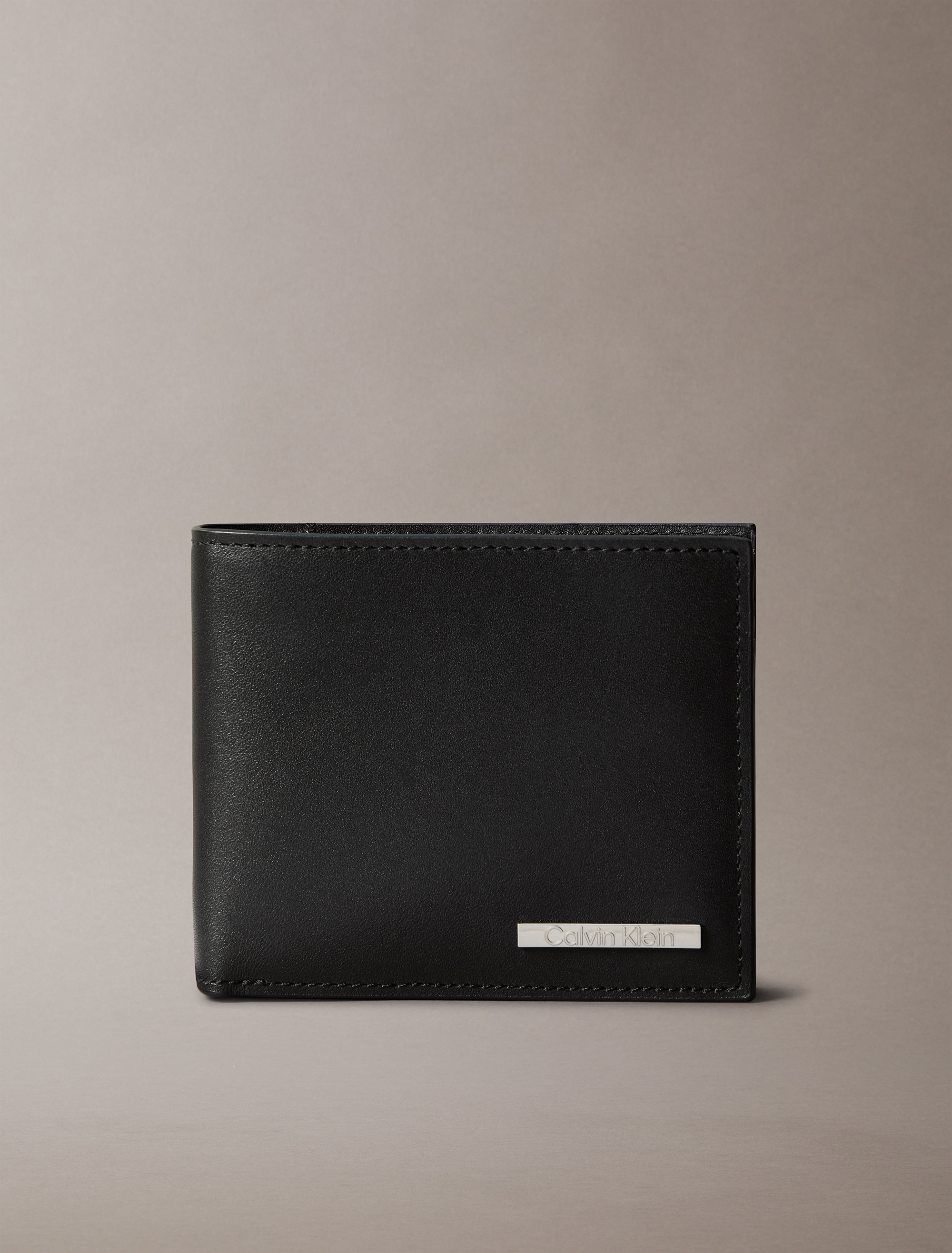 CK Plaque Leather Billfold Wallet black Calvin Klein Taiwan
