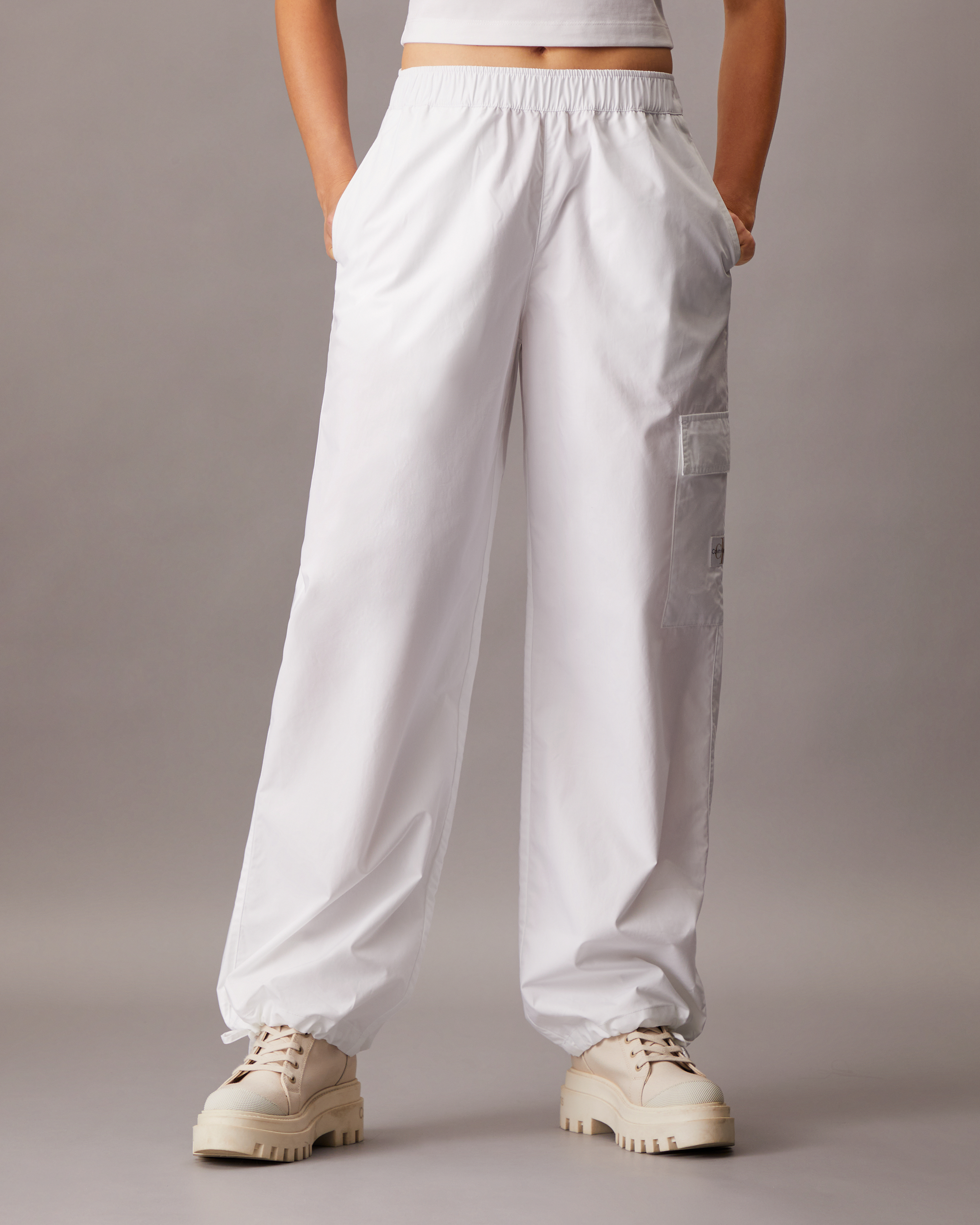 Summer Cotton Straight Utility Pants, Bright White, hi-res
