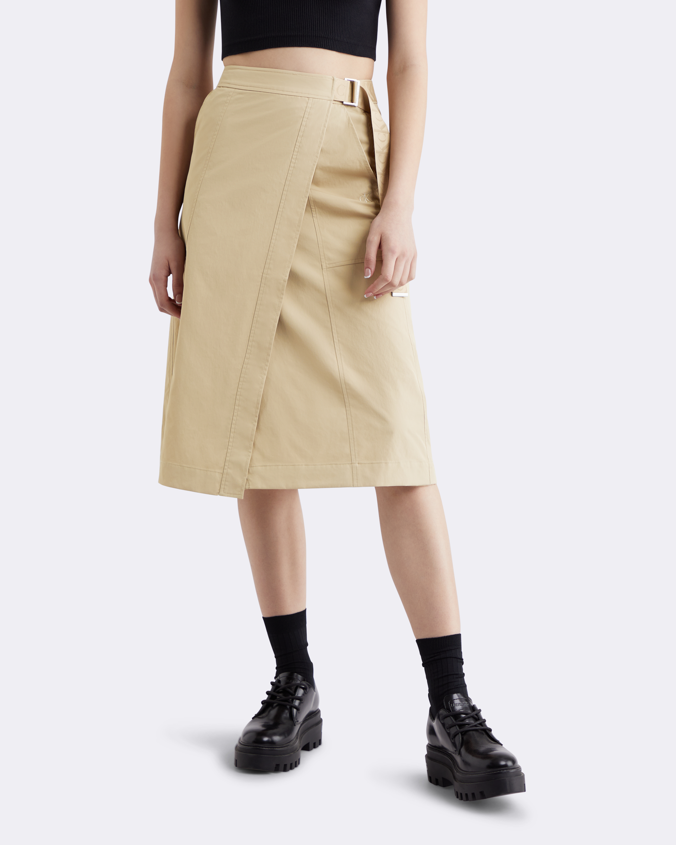 Lu : i line skirt 新品未使用品 Premium Capsule Utility A Line Skirt | brown | Calvin Klein